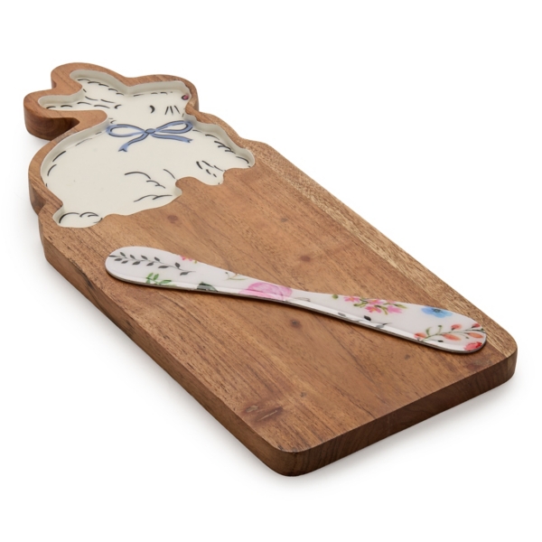 Kirkland's Easter Bunny Cheese Board With Knife In Multi