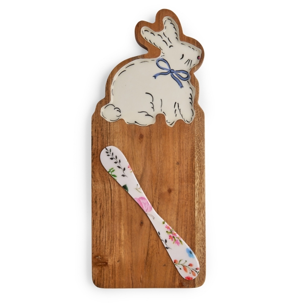 Easter Bunny Cheese Board with Knife
