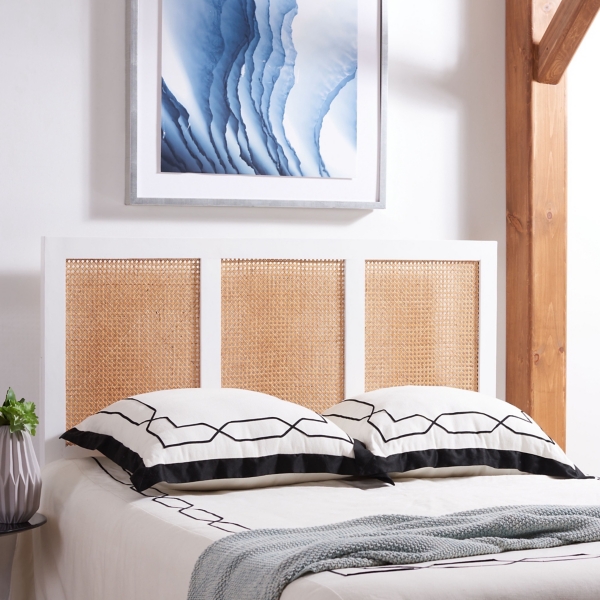 Safavieh Vienna White Cane Full Size Headboard