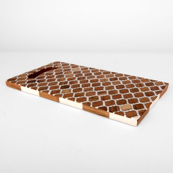 Lattice Inlay Wood Serving Board