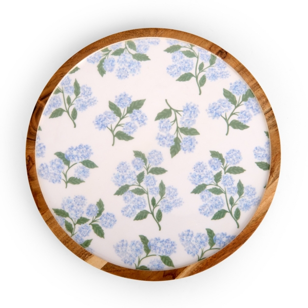 Natural Wood Hydrangea Lazy Susan | Kirklands Home