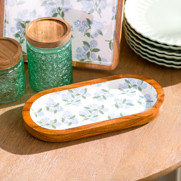 Natural Wood Hydrangea Serving Platter | Kirklands Home