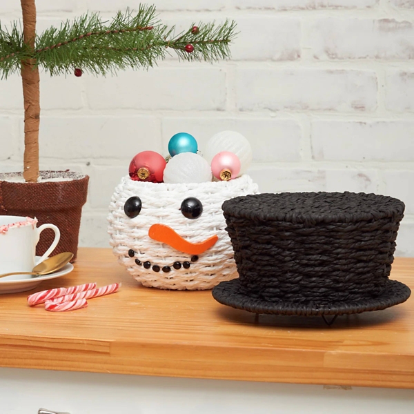 Snowman 2-pc. Woven Basket