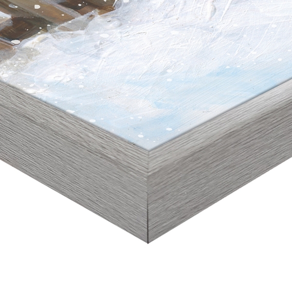 Cozy Christmas House Framed Canvas Art Print