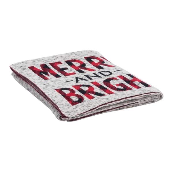 Gray Merry and Bright Throw