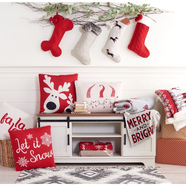 Gray Merry and Bright Throw