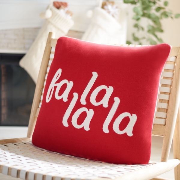 Fa La La La Reversible Christmas Pillow