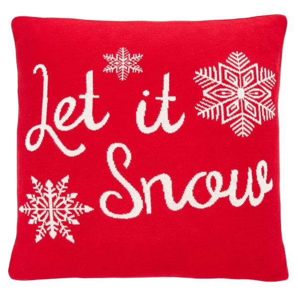 Red Let it Snow Christmas Pillow