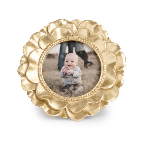 Round Gold Petals Picture Frame