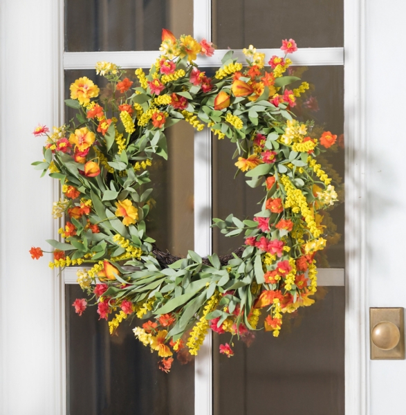 Yellow and Orange Wildflower Wreath
