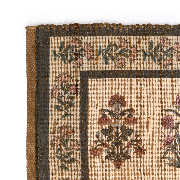 Faded Floral Print Scatter Rug