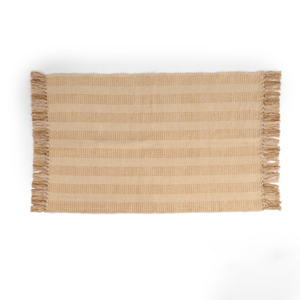 Tan Woven Stripes Scatter Rug