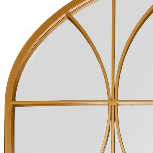 Gold Georgia Paned Arch Wall Mirror