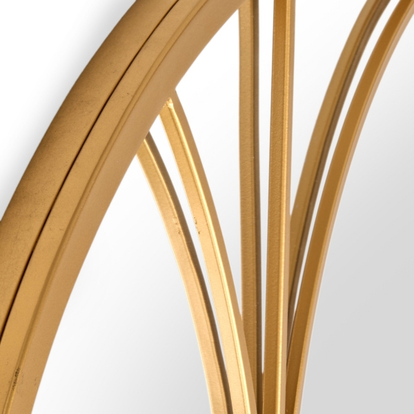 Gold Georgia Paned Arch Wall Mirror