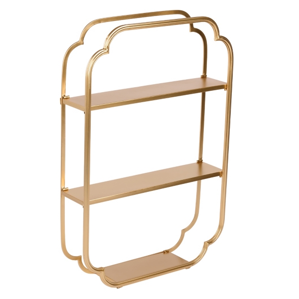 Gold Metal Scalloped Corners Wall Shelf