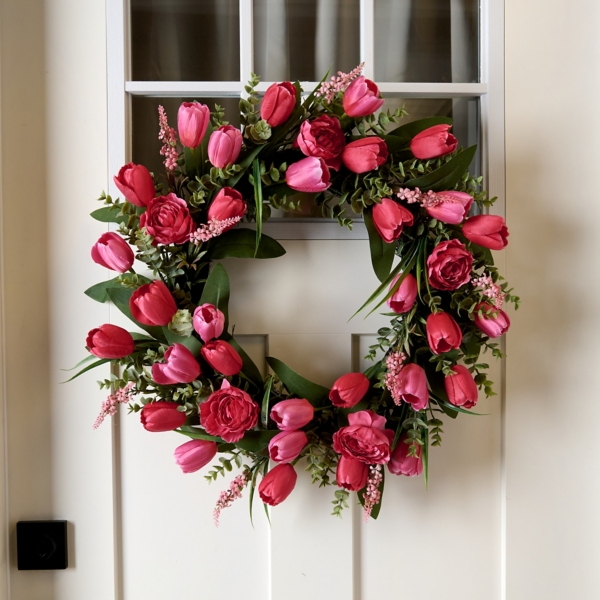 Pink Tulips and Ranunculus Mix Wreath | Kirklands Home