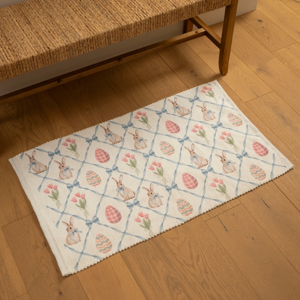 Bunnies & Bows Reversible Scatter Rug