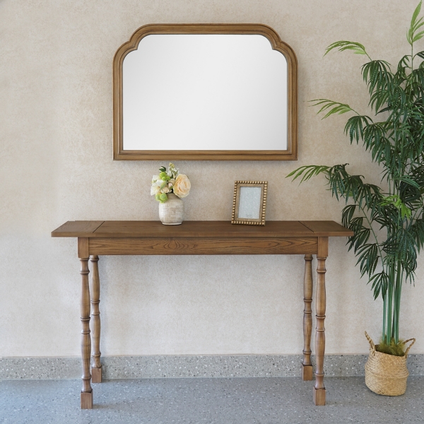 Nicole Natural Wood Mantel Wall Mirror