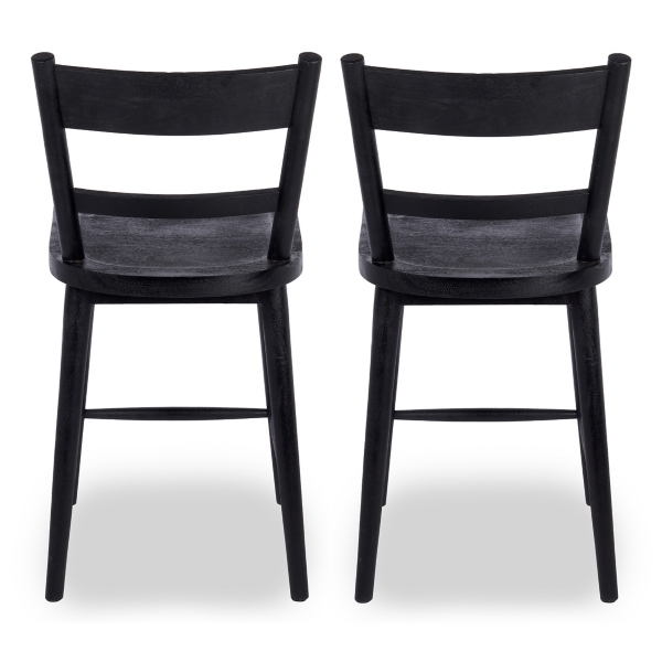 Willow Black Wood Counter Stools, Set of 2