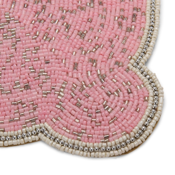 Pink Beaded Bunny Shaped Placemat