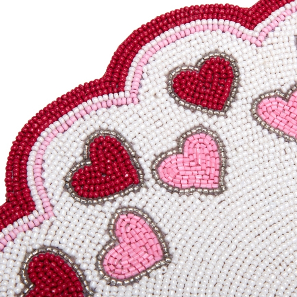 Beaded Hearts Scalloped Placemat