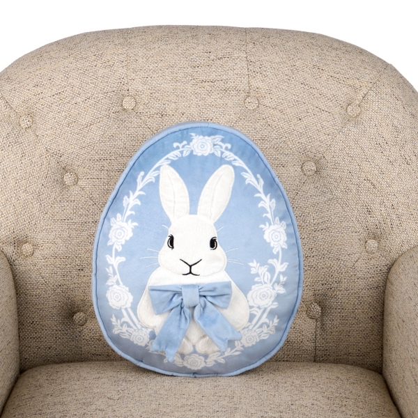 Blue Bunny Egg Shaped Pillow