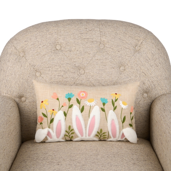 Floral Bunny Ears Lumbar Pillow