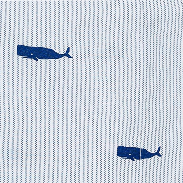 Blue Whale Stripe Cotton 4-pc. Queen Sheet Set