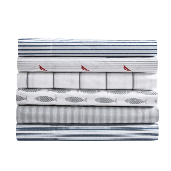 Red & Gray Audley Stripe 4-pc. Full Sheet Set