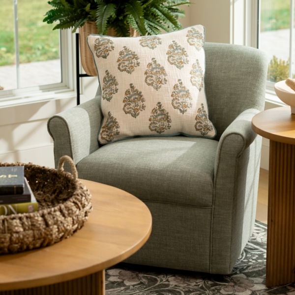 Kamryn Seagrass Upholstered Swivel Chair