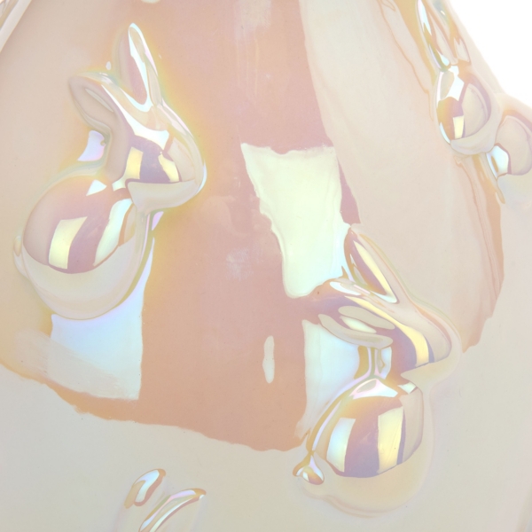 Pearl White Bunnies Ceramic Vase