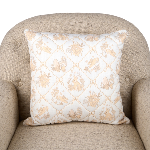 Yellow Bunny Quilt Pillow