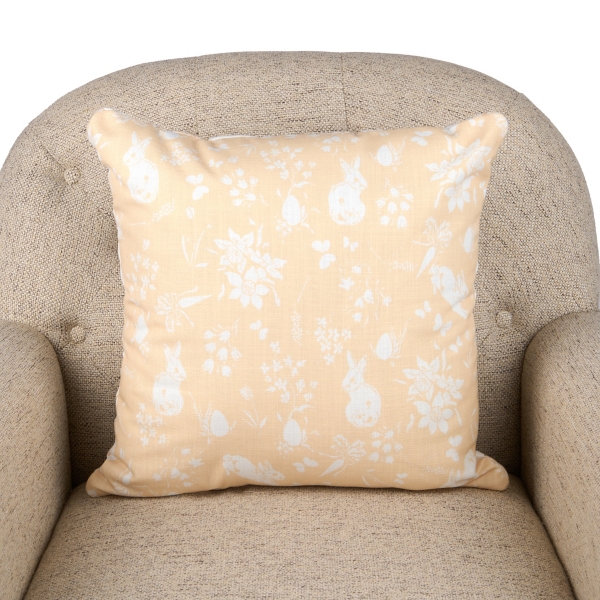 Yellow Bunny Quilt Pillow