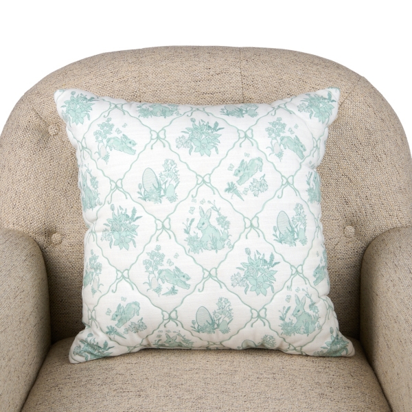 Green Bunny Quilt Pillow