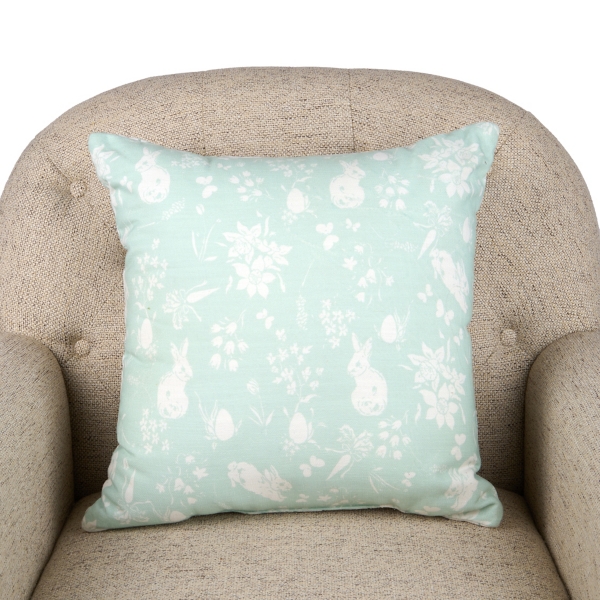 Green Bunny Quilt Pillow