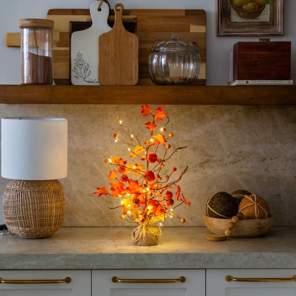 LED Orange Maple Pumpkin Tree