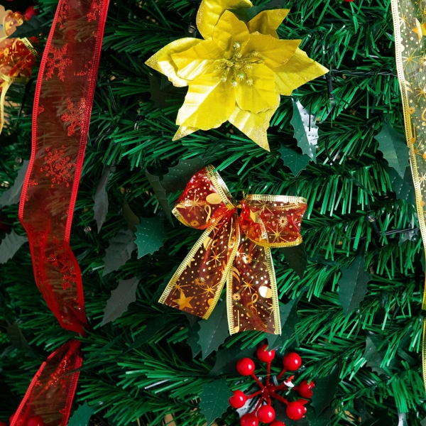 ft. Pre-Lit Red & Gold Pop Up Christmas Tree