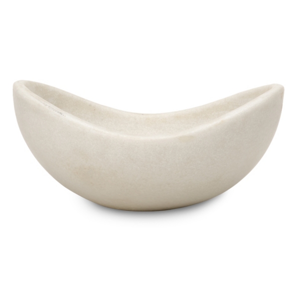 Curved Faux Marble Decorative Bowl