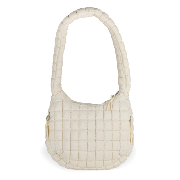 Solid Ivory Puffy Tote