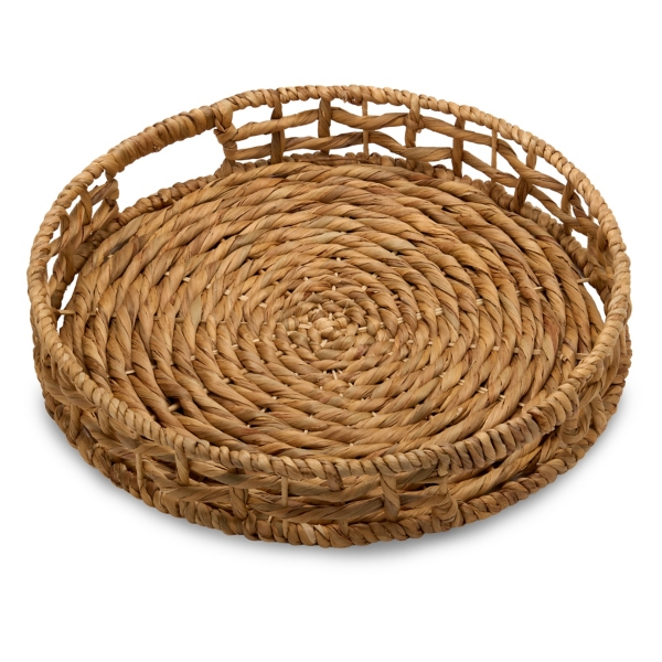 Woven Hyacinth Round Tray