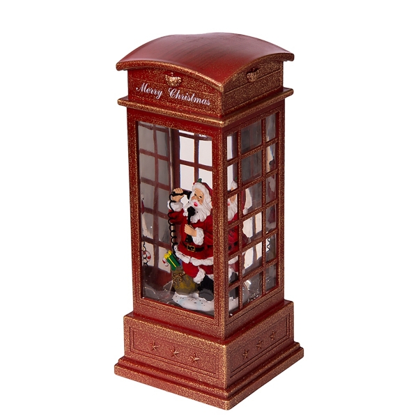 Santa in Phonebooth Snow Globe