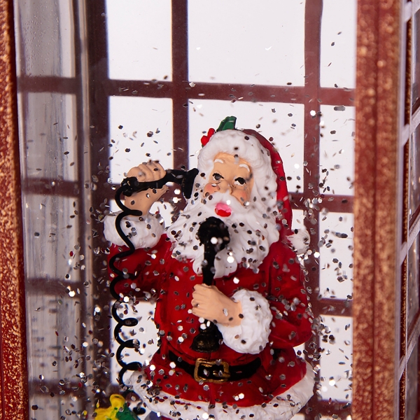 Santa in Phonebooth Snow Globe