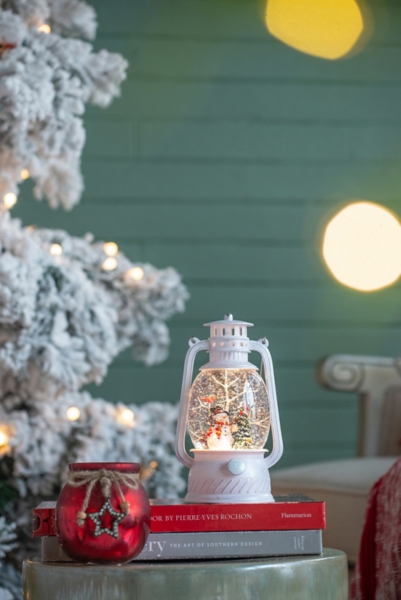 Snowman in Snow Globe Lantern