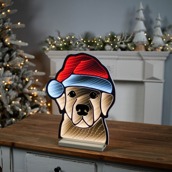 Holiday Dog with Santa Hat Ekkolight
