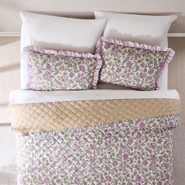 Lola Quilted Floral 3-pc. King Comforter Set