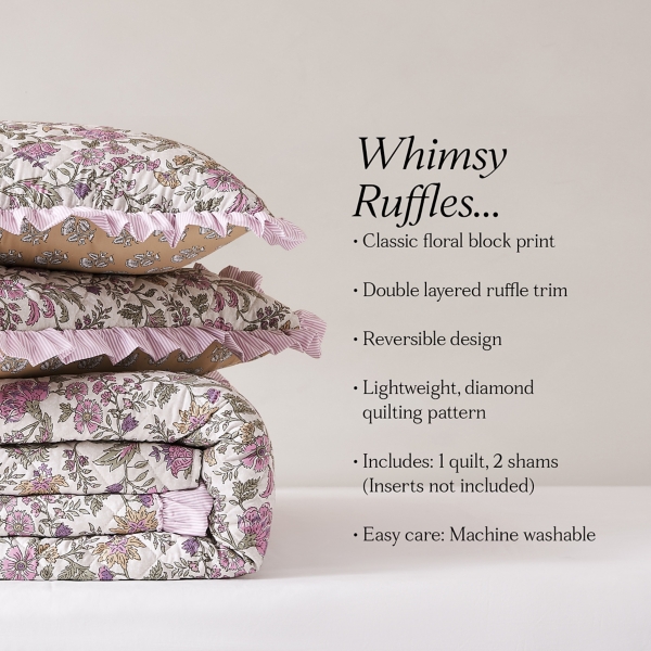 Lola Quilted Floral 3-pc. King Comforter Set