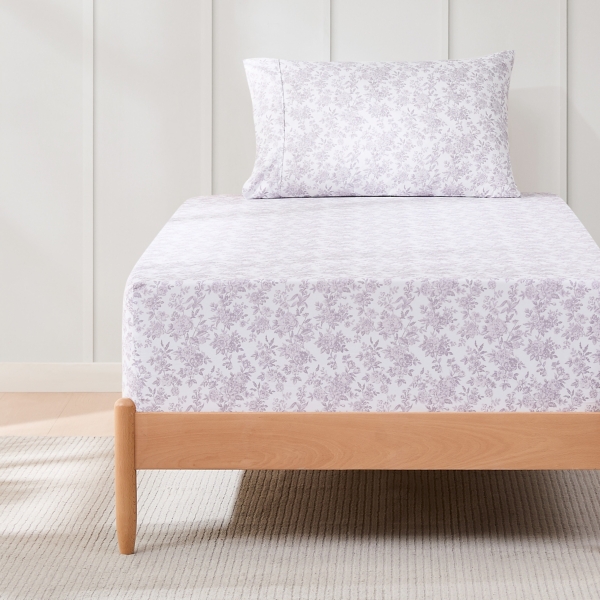 Mauve Peony Toile 4-pc. Twin XL Sheet Set