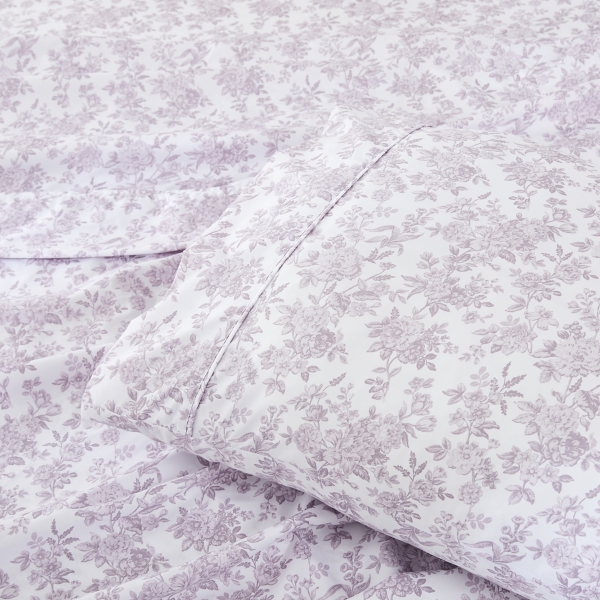 Mauve Peony Toile 6-pc. King Sheet Set