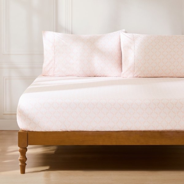 Peach Damask 6-pc. Full Sheet Set