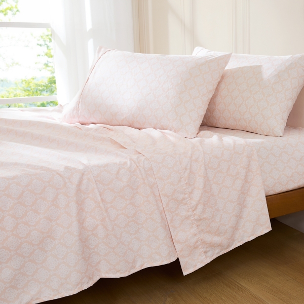 Peach Damask 6-pc. Queen Sheet Set